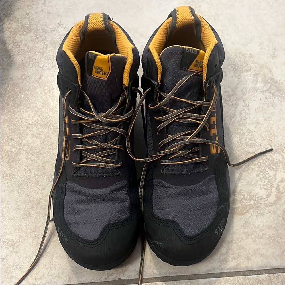 5.11 Tactical Black and Yellow Athletic Shoes with Ankle Support range master